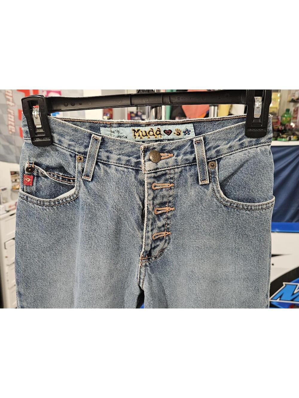 Mudd Button Fly Light Wash Flare Jeans Size 0 Y2K